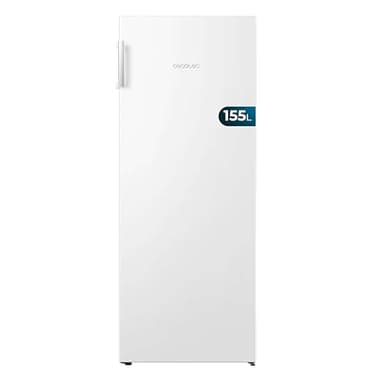Cecotec Congélateur Vertical de 155 Litres Bolero CoolMarket UF 155 White E. Faible Consommation, Total No Frost, Porte Réversible et Alarme de Porte Ouverte