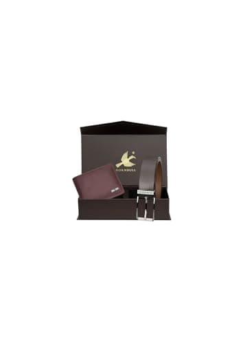 Hornbull Diwali 4585 Coffret cadeau pour homme avec portefeuille marron et ceinture marron, Brun, Portefeuille à deux volets