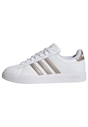 adidas Femme Grand Court Cloudfoam Lifestyle Court Comfort Shoes, Cloud White/Platinum Metallic/Platinum Metallic, 39 1/3 EU
