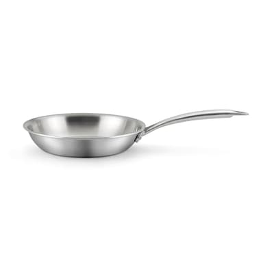 Cuisinox - Gourmet - Poêle 20 cm inox - Triply - Compatible tous feux - Acier Inoxydable 18/10 - Finition Satinée - Sans PFAS, PTFE, PFOA - Made in France