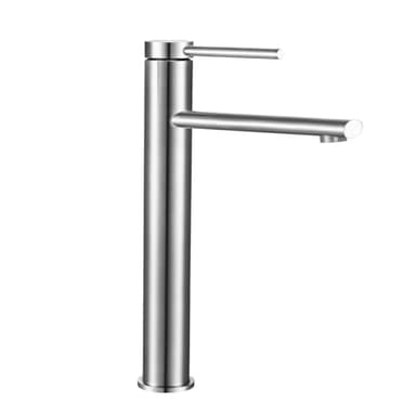 PHASAT Robinet de salle de bain Haut Mitigeur Lavabo en Acier Inoxydable avec Bec Haut Robinet Vasque Chaud et Froid Réglable Mitigeur pour Vasque, Nickel PTMP13L