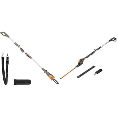 WORX - Elagueuse/tronçonneuse sur tige télescopique 20V - WG349.9 -⌀ 20 cm & Taille-haies électrique sans fil - Taille-haies Télescopique - Léger et Ergonomique - 45 cm