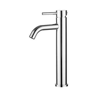Ibergrif M11203, Robinet de Lavabo, Robinet Mitigeur Lavabo Haut de Salle de Bains avec Bec Haut, Mitigeur avec Raccordement Eau Froide/Chaud, Chromé, Argent