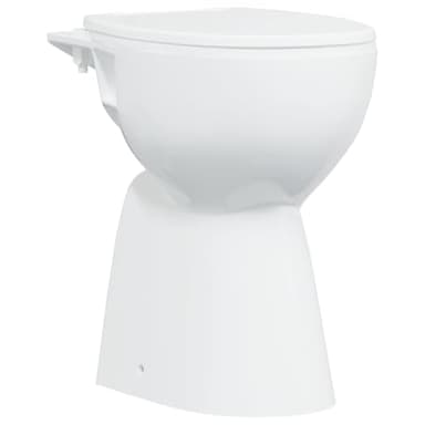 WC à Poser, Toilette à Poser Cuvette WC au Sol sans rebord 7 cm hauteur supplémentaire Abattant amorti Céramique 50,5 x 36,5 x 50 cm blanche