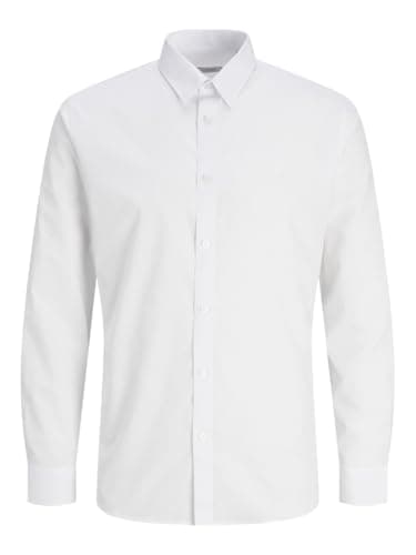 JJ Rebel Homme Jrebgavin Solid Shirt Ls Noos Chemise, Blanc, XL EU