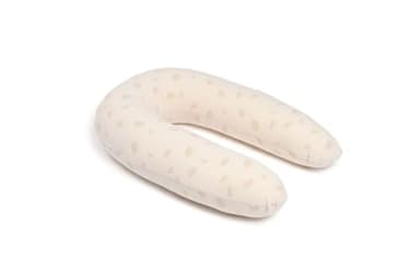 doomoo Coussin de Grossesse & d'allaitement 2 en 1 Twisty - Ultra Confort - Remplissage Microbilles Ultra-Fines - Silencieux - Made in Europe - Certifié Oeko-TEX et Bio, Petals Latte