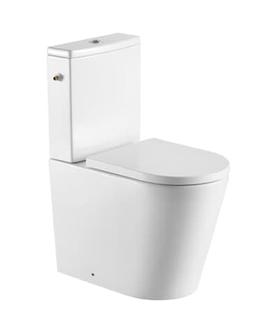Swiss Aqua Technologies Brevis WC à poser | Abattant SoftClose | Hygiène maximale et résistance aux chocs | Idéal pour votre salle de bains moderne | Nettoyage et entretien faciles | SATBRE031RREXVP