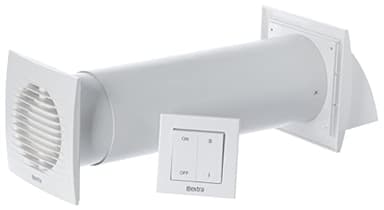 Steinberg14 Unite de VMC Décentralisée 100 mm - Blanc Récupérateur de Chaleur avec Interrupteur - Kit VMC Double Flux - Répartiteur d'air - Système de Ventilation Murale