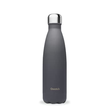 Qwetch - Bouteille Isotherme Originals Gris 500ml - 24h Froid et 12h Chaud - Etanche, Sans BPA & Réutilisable - Gourde inox isotherme pour Sport, Voyage, Bureau, Randonnée