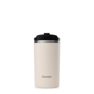 QWETCH - Travel Mug Isotherme - Sable 350ml - Thermo Café & Thé en Inox - 6h Chaud et 12h Froid - Étanche, Mug de voyage