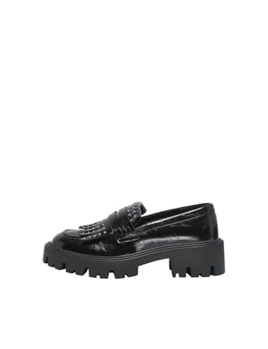 ONLY Femme Loafer Onlbetty-12 Tassels Studs Mocassins, Noir, 37 EU