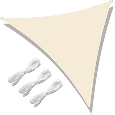 MHUQIA Triangulaire Voile D'Ombrage 3x4x5mRT, Polyester Voile D Ombrage Impermeable, ImperméAble UV Protection Toile D'Ombrage pour Terrasse Camping Jardin, Toile Solaire Exterieure