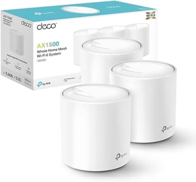 TP-Link Deco WiFi 6 Mesh AX1500Mbps Deco X1500(3-Pack), Système WiFi 6 pour Toute la Maison, Couverture de 520㎡, Installation Facile, Contrôle Parental, Compatible avec toutes les Box Fibre