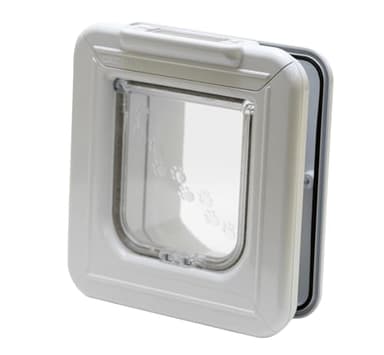 Cat Mate Elite Chatière à Puce Électronique Avec Minuterie Numérique, Installation Facile Dans Les Portes UPVC, En Verre et En Bois – Blanc