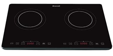 Brandt - TI2SLIM1 - Plaque Induction Posable - Table de Cuisson - Noir - 2 Foyers - 3400W - - 10 Niveaux de Puissance - Fabriqué en France