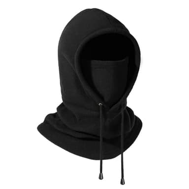 Hiver Cagoule en Polaire Thermique, Cagoule Coupe-Vent Masque Multifonction, Chaud Respirant, Balaclava Chapeau pour Homme Femme Sports Plein Air Ski Cyclisme Randonnée Course, Noir