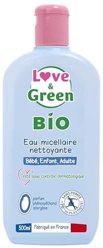 Love & Green - Eau Micellaire Nettoyante Bio 0% 500 ml - Fabriqué en France