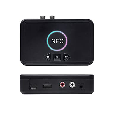 Récepteur NFC Bluetooth 5 0 Adaptateur sans fil avec microphone AUX Out U Disk Lecture de musique pour écouteurs, haut-parleurs, système domestique