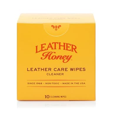 Lingettes nettoyantes Leather Honey pour cuir, faux cuir et vinyle - canapés, sièges auto, sacs à main et voyage, chaussures et sellerie. Lingettes non toxiques et prêtes à l'emploi.