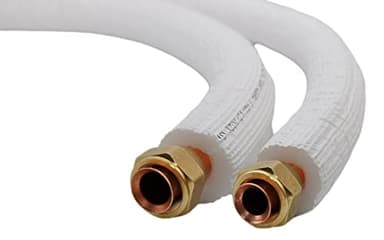 SYSTERM Conduite de réfrigérant pour climatisation split, tube en cuivre isolé prêt à l'emploi 1/4" + 3/8", les tubes préisolés pour gaz de refroidissement R32, R410A et R407C (longueur: 6 m)