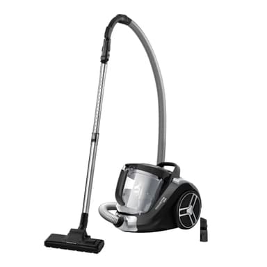 Rowenta Aspirateur sans sac, Capacité 2,5 L, Compact, Haute filtration, Tête d'aspiration ultra performante, Facile à vider, Compact Power XXL RO4825EA, Noir