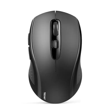TECKNET Souris Bluetooth sans Fil (BT5.0+2.4G) Ergonomique Souris avec Récepteur Nano USB, 4000 DPI Réglable Optique Wireless Mouse pour Ordinateur, Laptop, Mac, PC, Windows, Noir