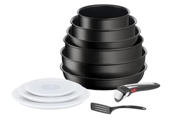 Tefal Ingenio Batterie de cuisine 11 p, Induction, Revêtement antiadhésif, Empilable, Compatible lave-vaisselle, Poêles et casseroles, Fabriqué en France, Eco Resist On L7679002