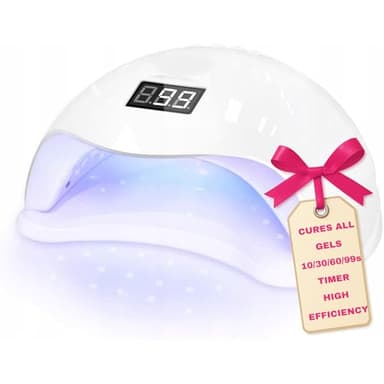 LALILL Lampe UV LED pour Ongles 48W - Blanc, Séchoir à Ongles - Nail Lamp pour Tous les Vernis Gel, Hybride - 10/30/60/99s Timer, Capteur Infrarouge, Écran LCD - Durcissement, Modelage, Manucure