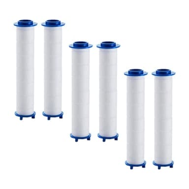 GARVALON Lot de 6 Filtres de Rechange en Coton PP pour Pommeau, Filtre Haute Pression 8 CM, Compatible Pommeaux Douches Domestiques, Purificateur D’Eau pour Salle de Bain