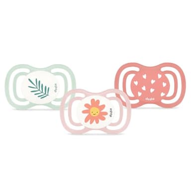 DODIE Sucettes Anatomiques EXTRA, Tetine pour bébé, +6 mois, Rose, Lot de 3