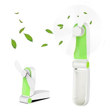 Hianjoo Mini Ventilateur de Poche Pliable, Portatif Ventilateur De Poche Rechargeable Portable avec Câble USB Réglable à 2 Vitesses pour Voyage À La Maison en Plein Air, Vert