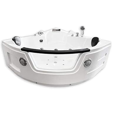 BAIGNOIRE BALNEO MASSANTE Model Miami 135cm x 135cm ANGLE HAUTE BAIN TOURBILLON Jets dorsaux spa chromothérapie cascade