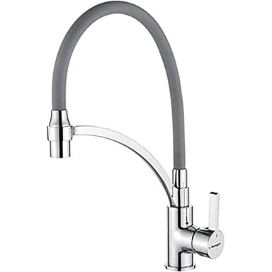 Ibergrif M22129-9 - Robinet de Cuisine Flexible, Mitigeur d'évier avec Ducha Main, Gris