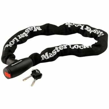 MASTER LOCK Chaîne Antivol Moto [Clé] [1 m chaîne] 8291EURDPS - Idéal pour les Motos et Scooters, Noir