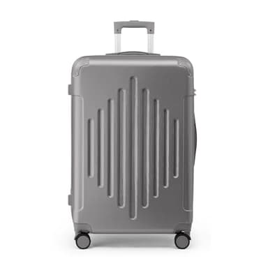 LALAHO Valise de Voyage Moyenne en ABS, 4 roulettes Spinner, Coins Renforcés, Serrure à Combinaison, Poignée Télescopique - Bagage Soute (Gris foncé, L/65cm)