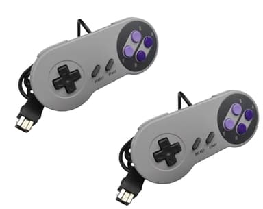 Link-e : 2 X Manette de Jeu Compatible avec la Console Super Nintendo Snes Mini Classic Edition