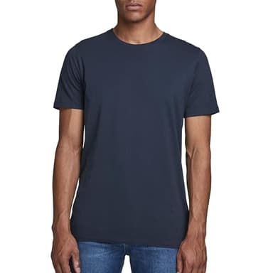 JACK & JONES Jjeorganic Basic Tee Ss O-neck Noos Homme T-Shirt, Marine, L
