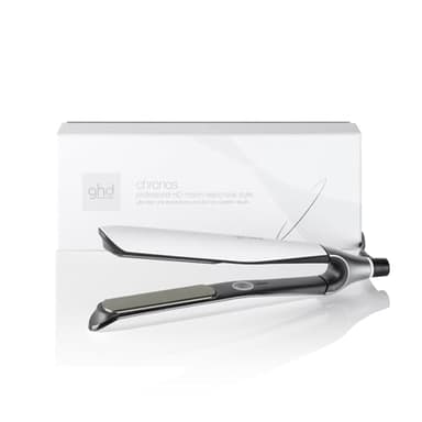 ghd - Lisseur cheveux ghd chronos - Fer à lisser professionnel (Blanc) - Coiffage 3x plus rapide, plus brillant, 2x moins de frisottis, sans chaleur extrême - Lisseur boucleur idéal tous types cheveux