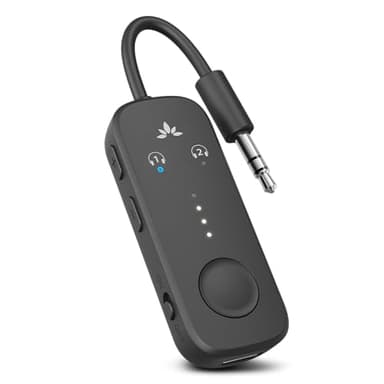 Avantree Relay – Adaptateur Bluetooth 5.3 pour Avion avec Qualcomm aptX Adaptive, 2 AirPods/Casques Pris en Charge, 20 H d’Autonomie, Emetteur Audio sans Fil 3,5 mm pour Vol, Voyage, Gym Sport