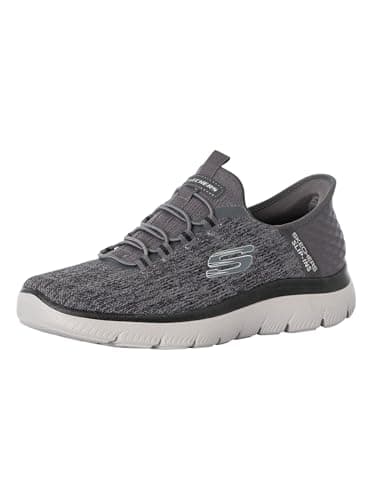 Skechers Baskets à Enfiler pour Homme Summits - Key Pace, Anthracite/Noir, 10 Wide