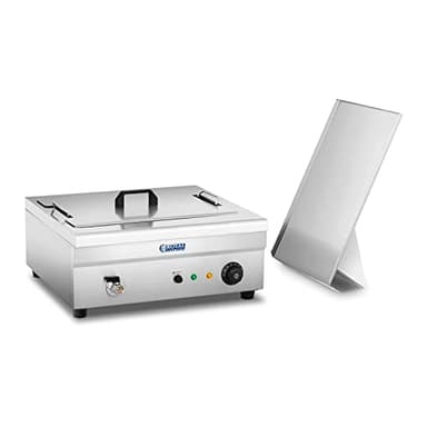 Royal Catering Friteuse à Beignets 18 l, 230 V, 3200 W, 60-200°C, Panier 227 x 379 x 87 mm, Élément Amovible, Tablette, Couvercle, Inox Churros Donuts Professionnel