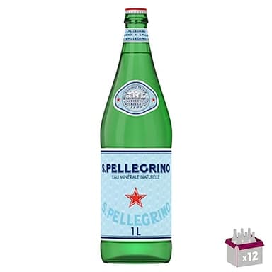 San Pellegrino - Eau minérale naturelle gazeuse (bouteille en verre) - 12x1 L
