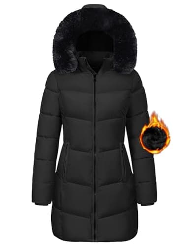 Tuopuda Manteaux Femme Blouson Automne Hiver Doudoune Doublure en Peluche à Manches Longues Casual Jacket Fermeture Éclair Vêtement d'extérieur d'hiver Rembourré Idee Cadeau, Noir, M