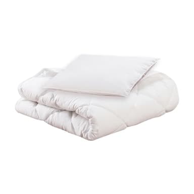 MON P'TIT DODO - PACK BIO COUETTE + OREILLER 100X140 / 40X60 BLANC - fabrication française