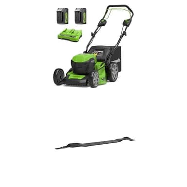 Greenworks 2x24V Tondeuse à Gazon sans Fil Autopropulsée, Largeur de Coupe 46cm, Inclus 2 X 24V 4Ah et Chargeur Double, GD24X2LM46SPK4X + Greenworks Lame de Rechange Originale de 46 cm