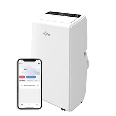 Suntec Climatiseur Mobile Silencieux Advance 12.0-12000 BTU Climatiseur Portable 4 en 1, Déshumidificateur, Ventilateur, Minuterie Programmable, 3,5KW, max~60 M2, Télécommande | Tuyau d'évacuation