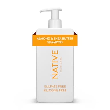 Native Shampoing fortifiant femme et homme - Sans silicones ni sulfate - Parfum amande et beurre de karité - Pour des cheveux plus forts et avec moins de frisottis - 487 ml