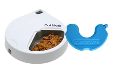 Cat Mate C300 Mangeoire automatique à 3 bols avec minuterie numérique, pour chats et petits chiens, pour aliments humides et secs pour animaux de compagnie, jusqu'à 330 g dans chaque bol