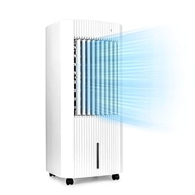 KLARSTEIN Iceberg Pure - Rafraîchisseur d'air, 283m³/h, 65W, Réservoir 5 L, Blocs réfrigérants, Fonction oscillation, Mobile, Roulettes, Filtre à poussière, Vent naturel - Blanc