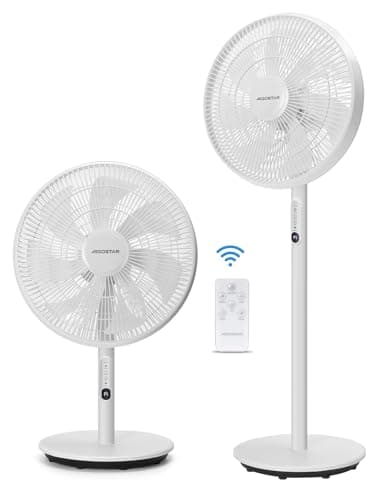 Aigostar Ventilateur sur Pied avec Télécommande, 7 Pales, Minuterie 9h, 3 Vitesses, 3 Modes, Hauteur Réglable (70cm/110cm), 45W, Oscillation à 90°. Silencieux - Sedate